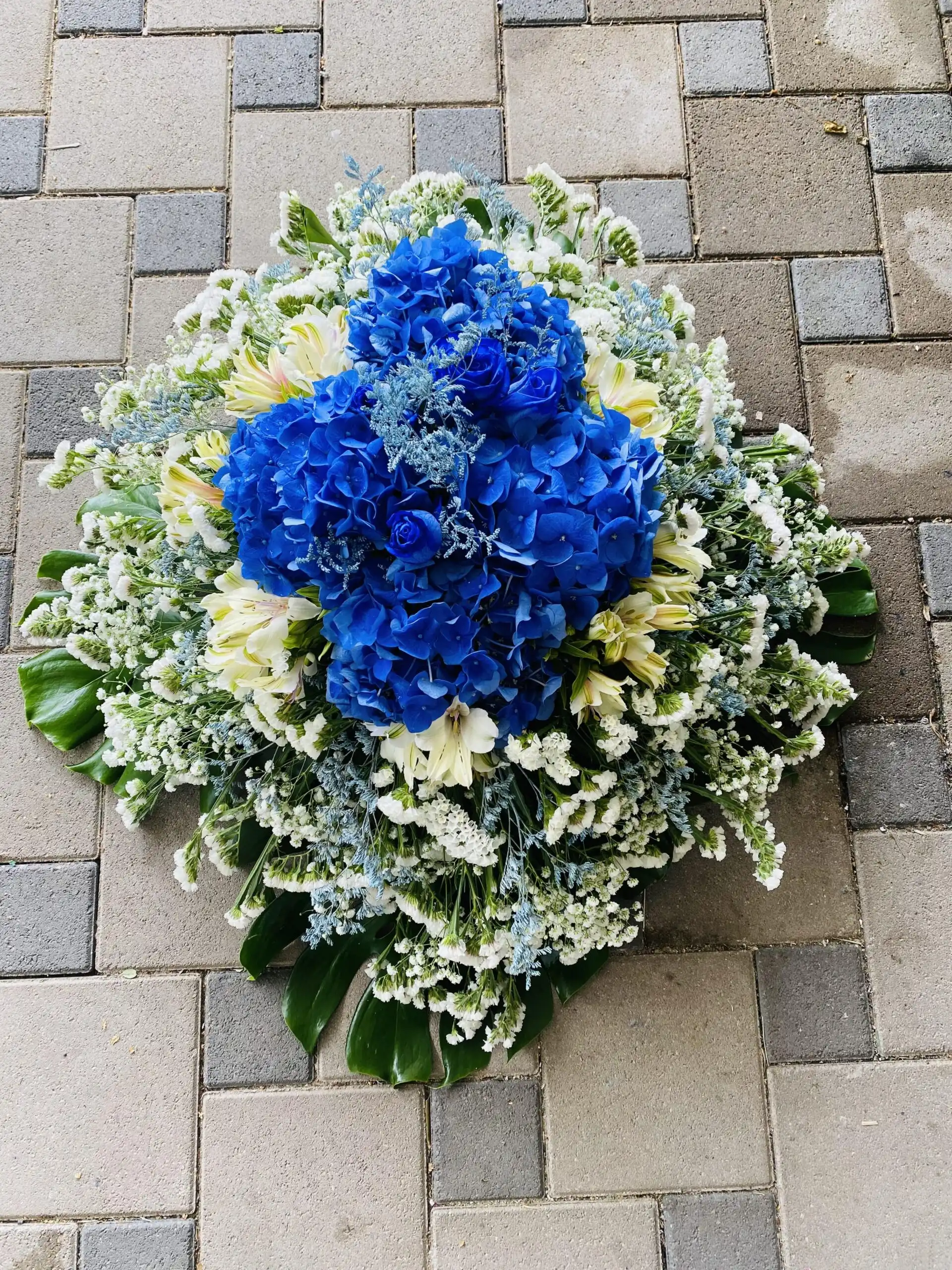 Floral arrangement carefully composed for an occasion.