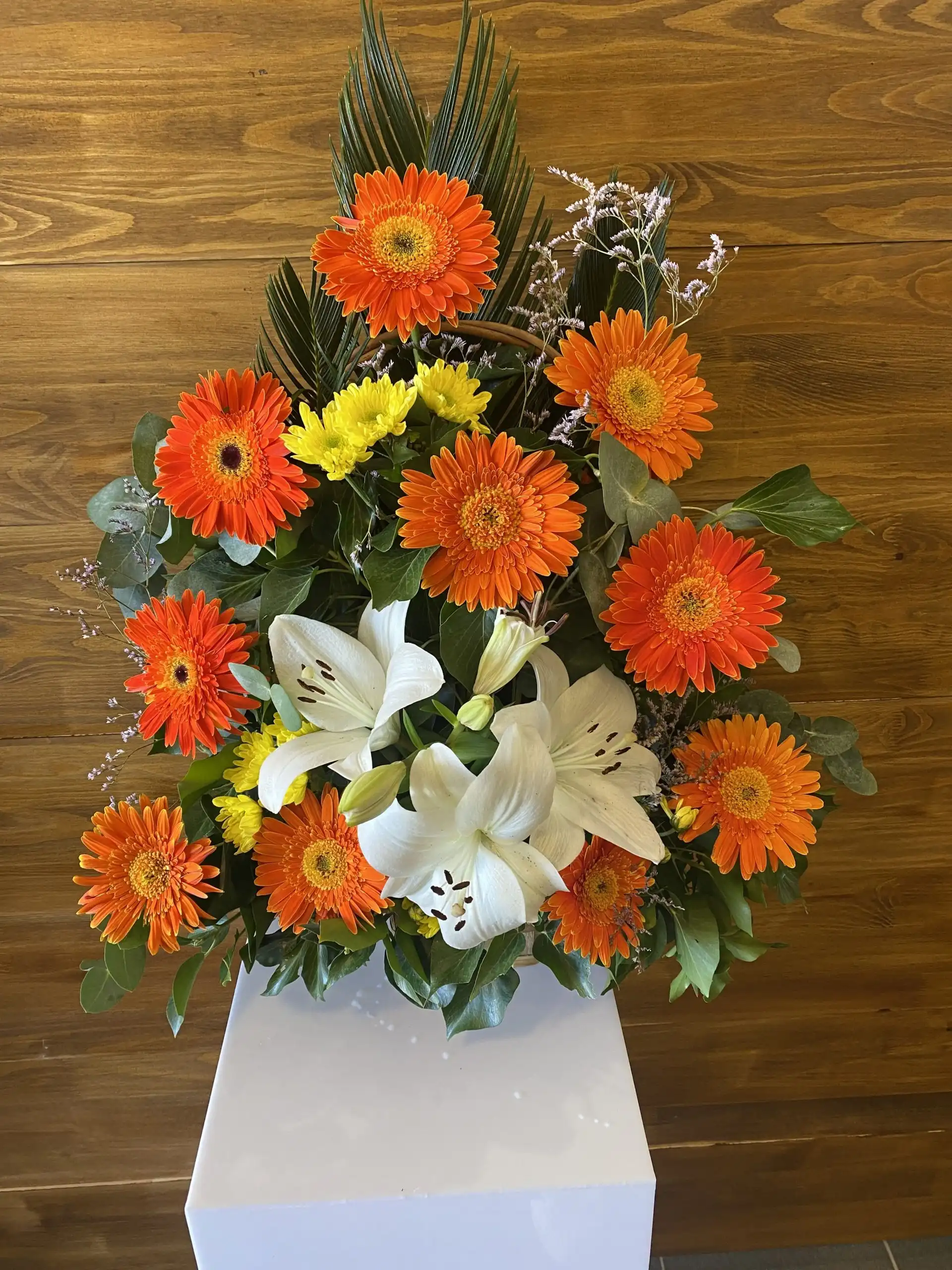 Floral arrangement carefully composed for an occasion.